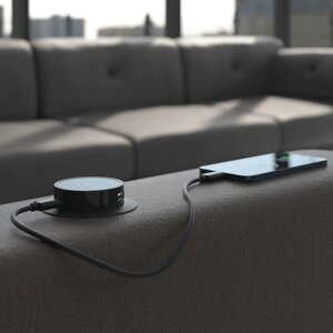 Shelbi Беспроводная зарядка, USB, Type-C для установки в стол, чёрный