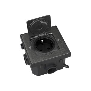 Shelbi SFW-2M-IP44-HN Напольный/настенный лючок, 1 розетка 220В, IP44, закаленный никель