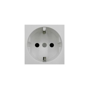 Shelbi SS45-Z-W Розетка одинарная 0° с з/к, 250 В, 16A 45х45, белая