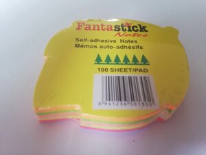 Блок самоклеящийся Лепесток, Fantastick Notes, 5 цветов, 100 листов