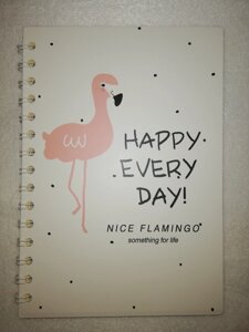 Блокнот на спирали А5, Nice Flamingo