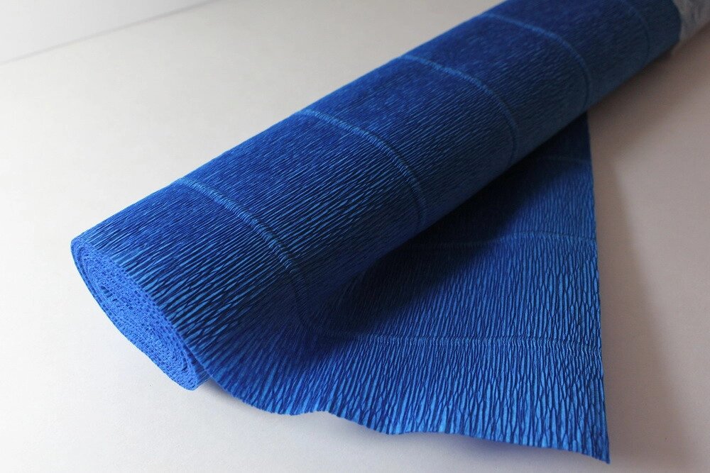 Бумага гофрированная синяя 50х200 см от компании Канцелярские, хозяйственные товары, рубашки, халаты, текстиль - фото 1