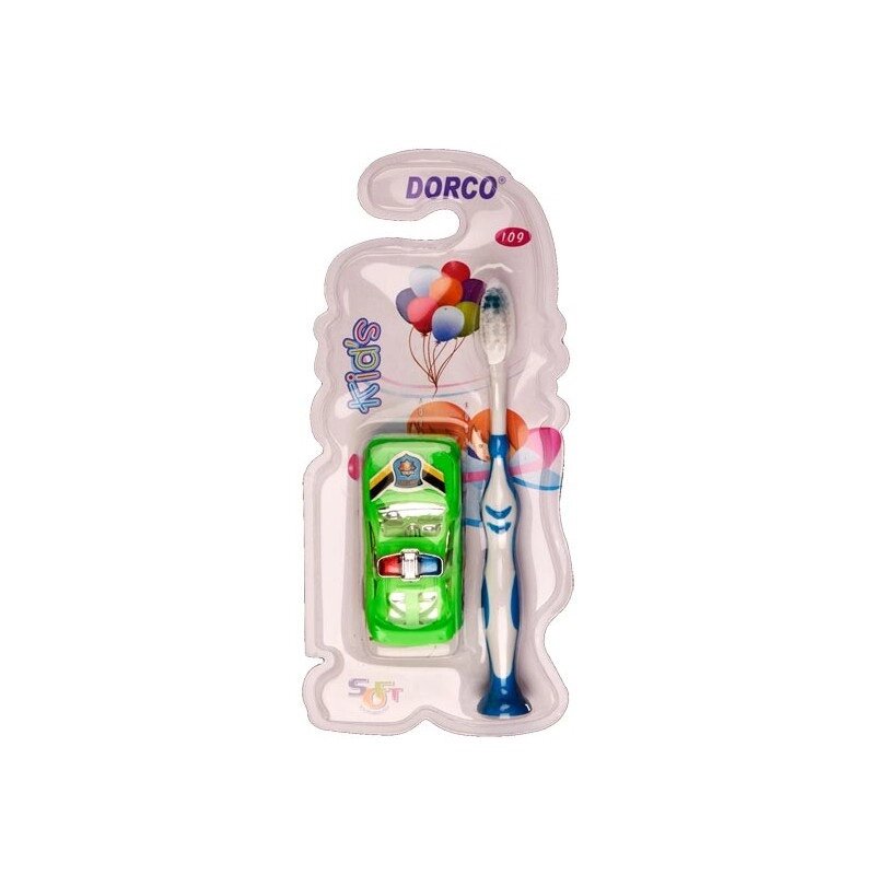 Детская зубная щетка с игрушкой блистер от компании Канцелярские, хозяйственные товары, рубашки, халаты, текстиль - фото 1