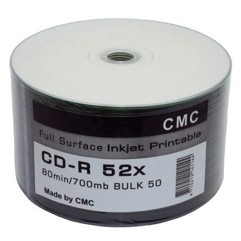Диск CD-R Printable 50 шт от компании Канцелярские, хозяйственные товары, рубашки, халаты, текстиль - фото 1