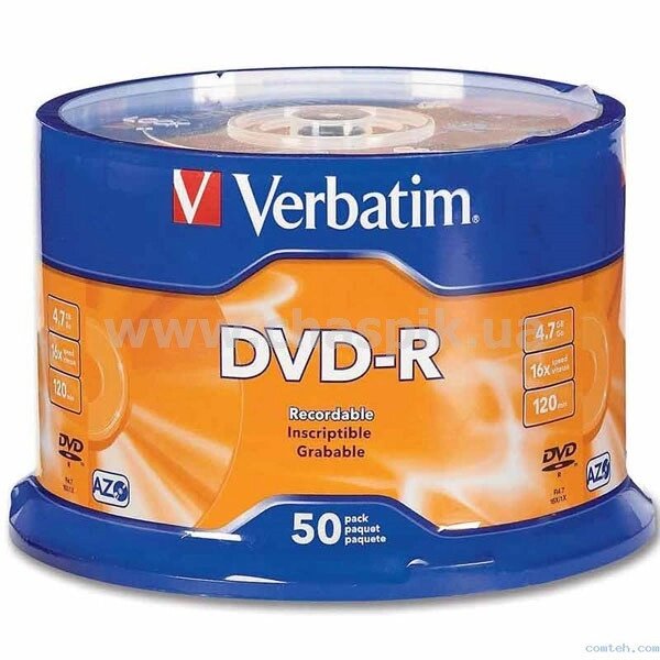 Диск DVD+R Printable 4,7 GB 120 мин, 50 штук от компании Канцелярские, хозяйственные товары, рубашки, халаты, текстиль - фото 1