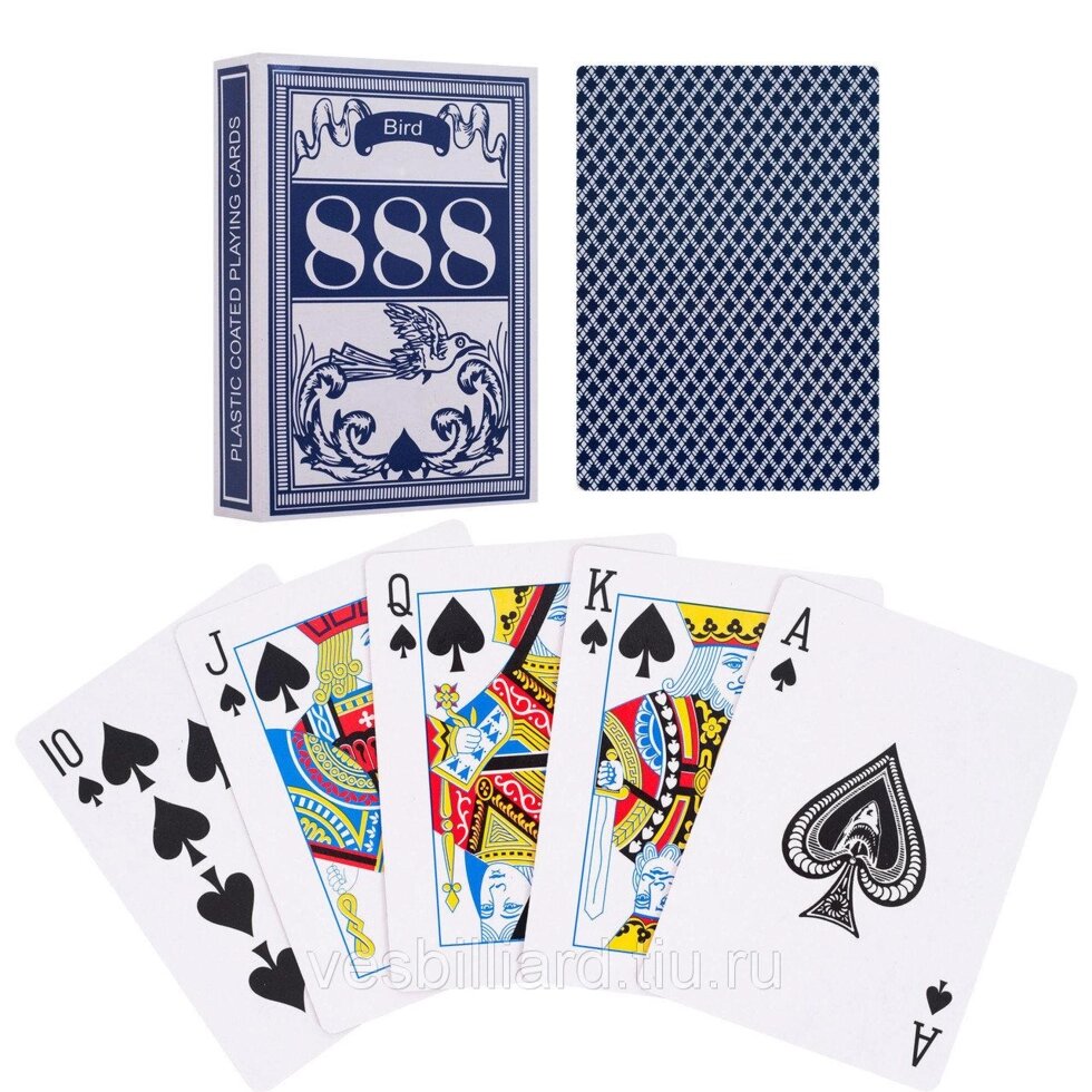 Карты игральные Покер 54 шт колода от компании Канцелярские, хозяйственные товары, рубашки, халаты, текстиль - фото 1