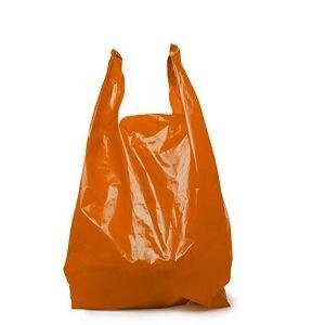 Пакет полиэтиленовый 25 штук/пачка, оранжевый 540х450 мм, с ручками 40 л от компании Канцелярские, хозяйственные товары, рубашки, халаты, текстиль - фото 1