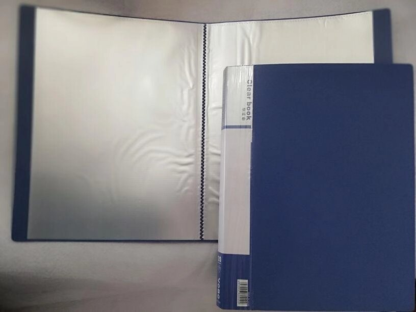 Папка файловая 10 файлов "Yobo Clear Book", корешок 12 мм, серосиняя от компании Канцелярские, хозяйственные товары, рубашки, халаты, текстиль - фото 1