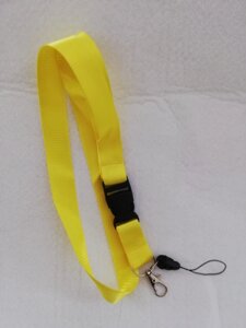 Ремешок д/бейджа желтого цвета 20 мм металлическим карабином