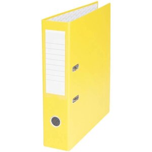 Папка-регистратор, А4, корешок 80мм, с арочным механизмом, ПВХ покрытие, желтая