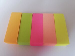 Закладки самоклеящиеся Fantastick Notes, 45*15 мм, 5 цветов бумажные, 100 листов, полоска