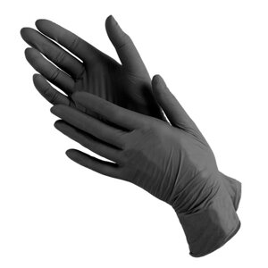 Перчатки нитриловые 100шт/уп, цвет: черный