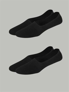 Следки носки мужские однотонные черного цвета с силиконовой лентой 10 пар/упаковка