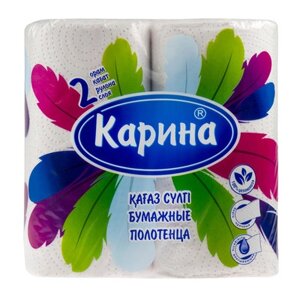Бумажные полотенца «Карина-Перья» 22 см пачка 2 рулона