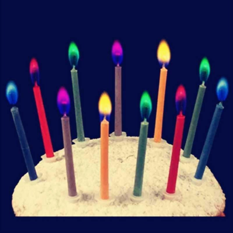 Свечи на торт неоновые12 штук длина 90мм Birthday candles от компании Канцелярские, хозяйственные товары, рубашки, халаты, текстиль - фото 1