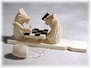 Богородская игрушка: Медведи шахматисты | Нескучные игры