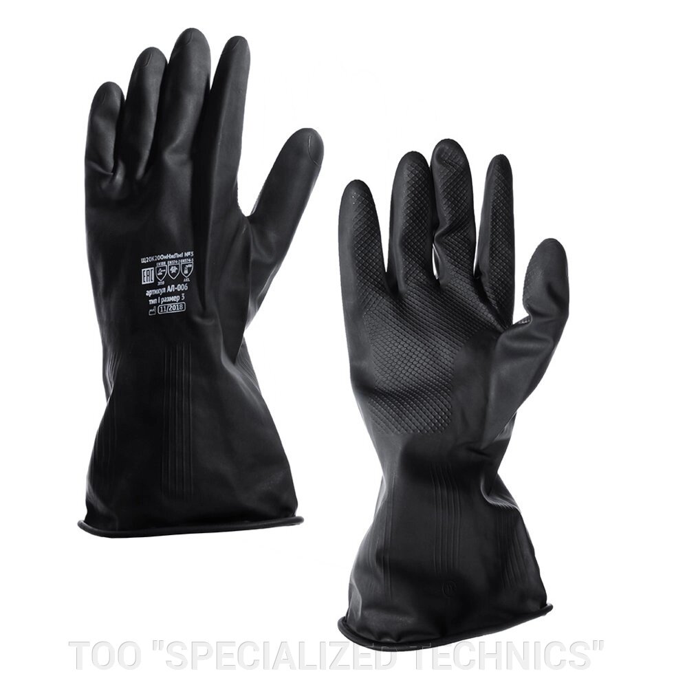 Перчатки латексные (чёрные) -  L, XL от компании TOO "SPECIALIZED TECHNICS" - фото 1