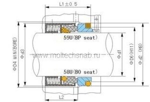 Торцевое уплотнение BS58U/20