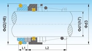 Торцевое уплотнение Roten 2/25