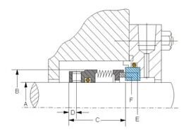 Торцевое уплотнение вала BS100/25 на вал насоса