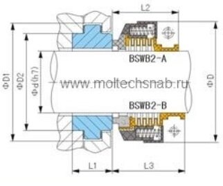 Торцевое уплотнение BSBW2-25 для насосов от компании PromKZ  Промснабжение - фото 1