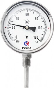 Росма БТ-52.220 100 мм Термометр биметаллический коррозионностойкий (радиальное присоединение)