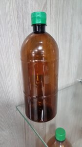 Бутылка 1Л темная круглая+крышка36гр (100шт,3.3кг, ДШВ 80*77*28sm)(ВД 270х82мм)