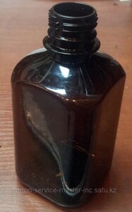 Бутылка 250мл темная квадратная+крышка (300шт. ДШВ 60*45*85, 6,1кг)(ВШ 126х59мм)