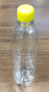 Бутылка 500мл прозр. круглая+крышка (200шт в уп. 4кг, ДШВ 75*47*130sm)(ВД 219х63мм)