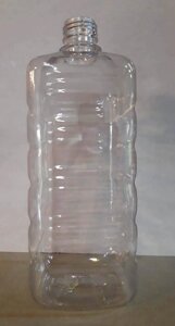 Бутылка PET 1л прямоугольная +крышка (можно для антисептиков)