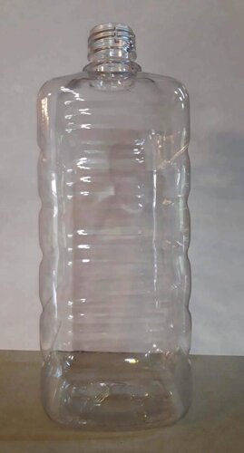 Бутылка PET 1л прямоугольная+крышка (упаковка 100шт) (ДШВ 80*45*45см, ВШ 203х88х76мм)