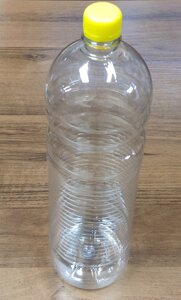 Бутылка PET прозрачная круглая 2л + крышка (100шт, ДШВ110х90х35sм,4,2кг)(ВД 320х104мм)
