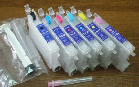 Картридж  ДЗК T0481-486  for Epson R200/220/320/340 (without ink) with chip от компании ИП Орион (сервис ТОО Мастер Инк) - фото 1