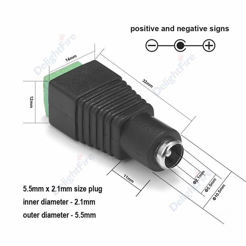 Коннектор DC-F Jack (мама) up 5A для камеры коннектор под отвертку (5,5мм*2,1мм) от компании ИП Орион (сервис ТОО Мастер Инк) - фото 1