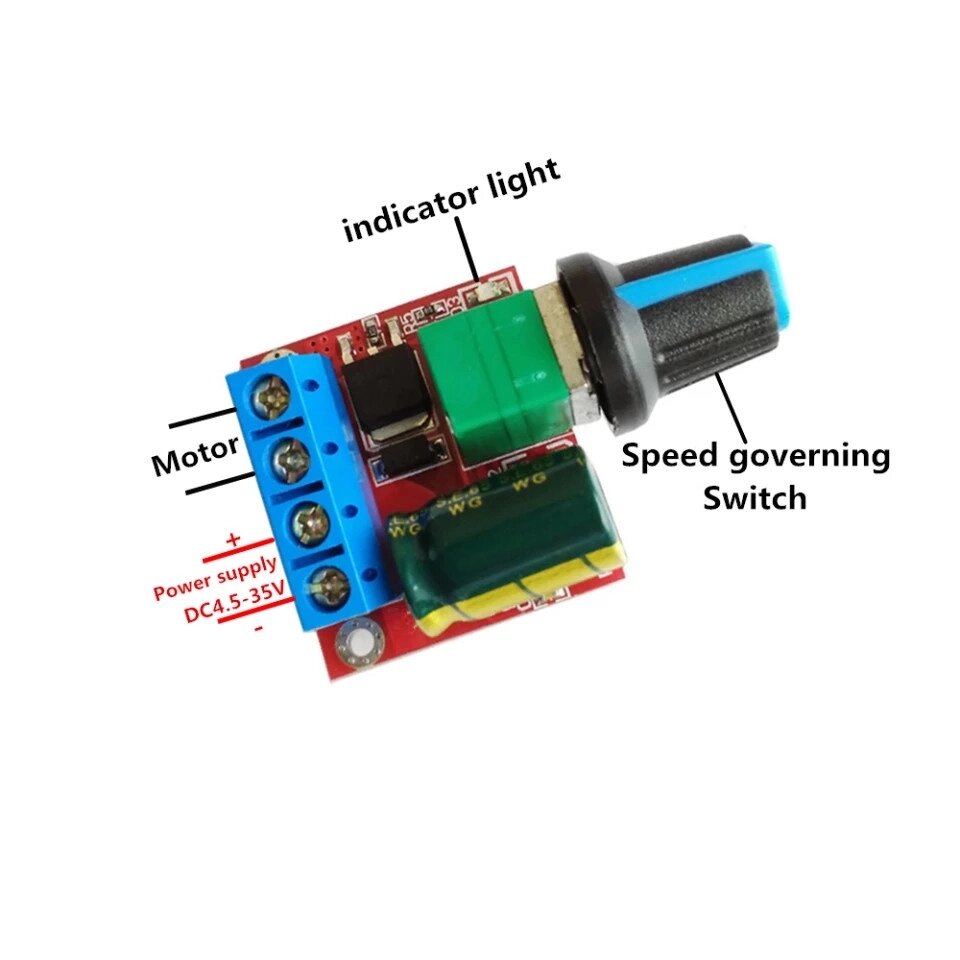 Контроллер ШИМ скорости двигателя DC4,5-35V up 5A PWM controller DC от компании ИП Орион (сервис ТОО Мастер Инк) - фото 1