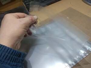 Пакет ПВД 20*40+4см с клапаном клеевым прозрачный одноразовый (Неразъемный) курьерский за 1шт