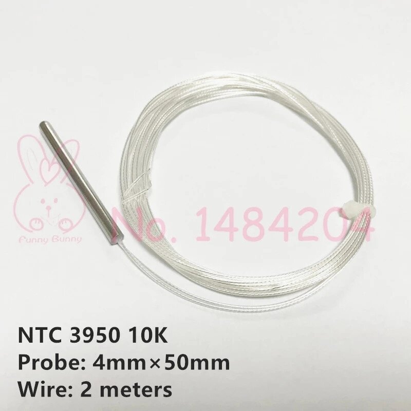 Термодатчик для контроллеров NTC 10k B3950 D=4mm L=50мм*2м, водонепроницаемый от компании ИП Орион (сервис ТОО Мастер Инк) - фото 1