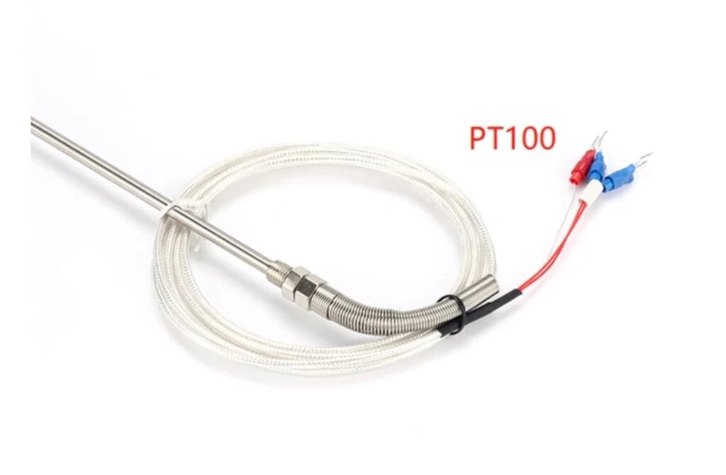 Термодатчик PT100 зонд 100ммХ5mm,M8х1,25, длина 1м, -200-400град от компании ИП Орион (сервис ТОО Мастер Инк) - фото 1
