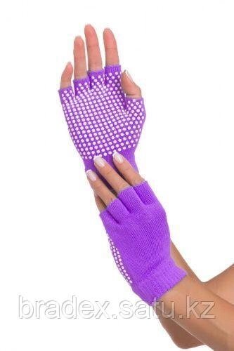 Перчатки противоскользящие для занятий йогой, фиолетовый от компании BRADEX™ - ТОО "Поколение технологий" - фото 1