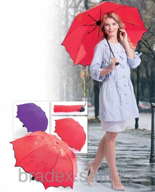 Зонт с проявляющимся рисунком, красный - распродажа