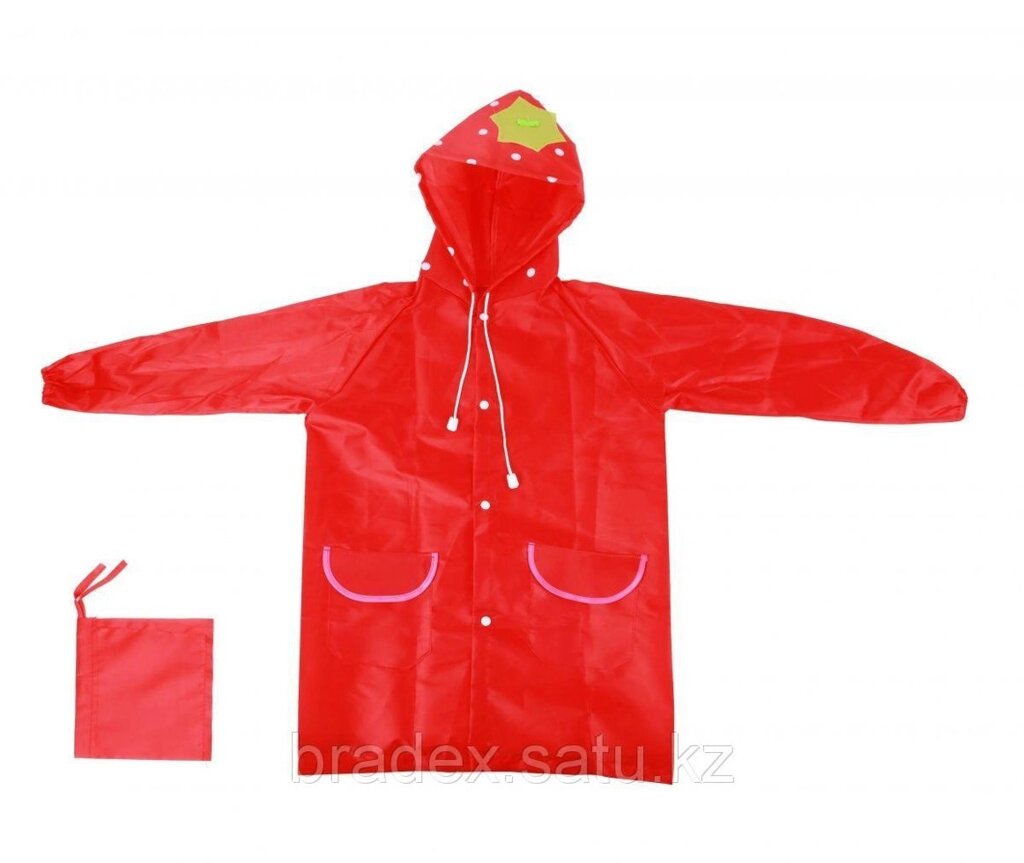 Детский дождевик Bradex «клубничка» красный 100-115 см - акции