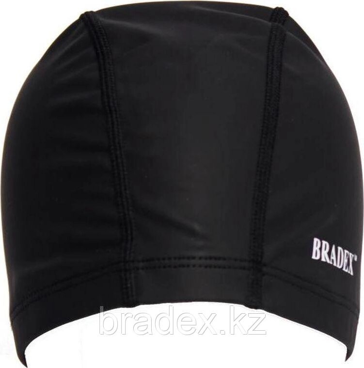 Шапочка для плавания Bradex, текстильная покрытая ПУ, черный от компании BRADEX™ - ТОО "Поколение технологий" - фото 1