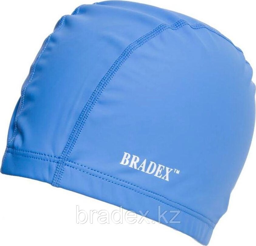 Шапочка для плавания Bradex, текстильная покрытая ПУ, синий от компании BRADEX™ - ТОО "Поколение технологий" - фото 1