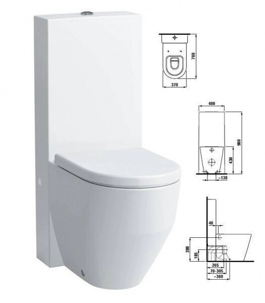 Laufen 8286610008811 UNIVERSAL БАЧОК НАПОЛЬН, ПОДВ ВОДЫ СЗАДИ — купить в Алматы