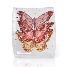 Декор Бабочка из органзы в ассортименте с блестками 11х9см KA703876
