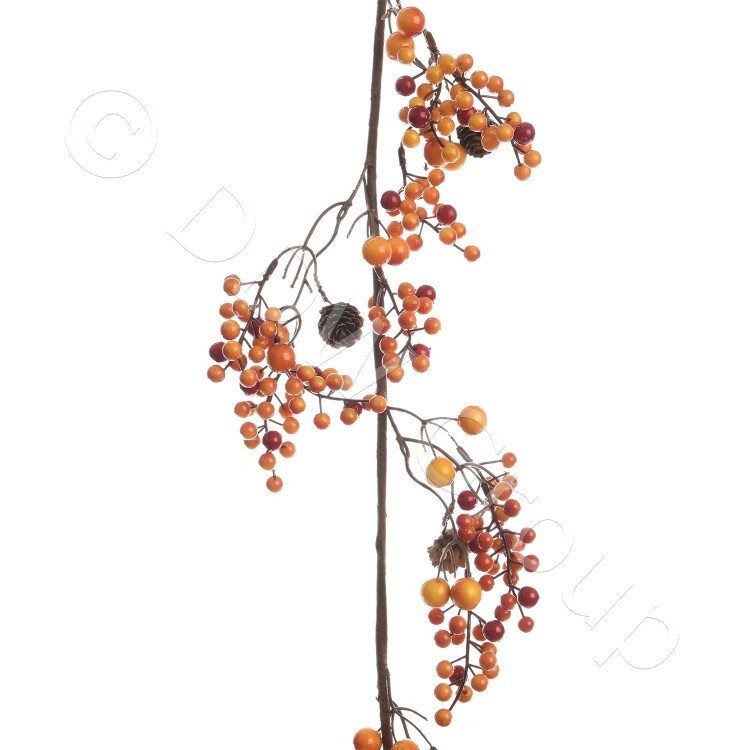 Декор Веточка с оранжевыми ягодами 120см KA622390 от компании Интернет-магазин ProComfort - фото 1