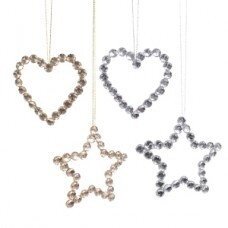 Декор Звезда/Сердце зол/серебро d=13см KA611455 от компании Интернет-магазин ProComfort - фото 1
