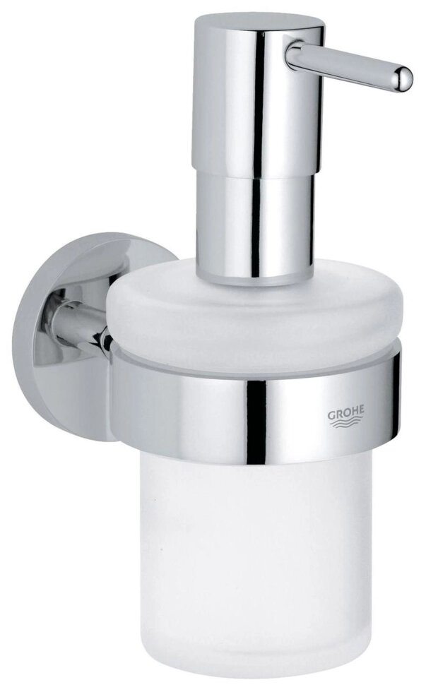 Дозатор жидкого мыла GROHE Essentials с держателем, хром (40448001) от компании Интернет-магазин ProComfort - фото 1