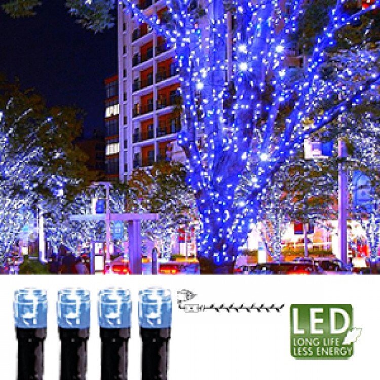 Гирлянда цепочка 7,0м голубая кабель черный 10м 120диодов 8функций LED outdoor 498-49 от компании Интернет-магазин ProComfort - фото 1