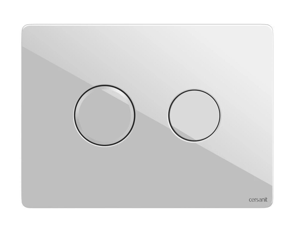 Кнопка Cersanit ACCENTO для AQUA 50 пневматическая стекло белый от компании Интернет-магазин ProComfort - фото 1